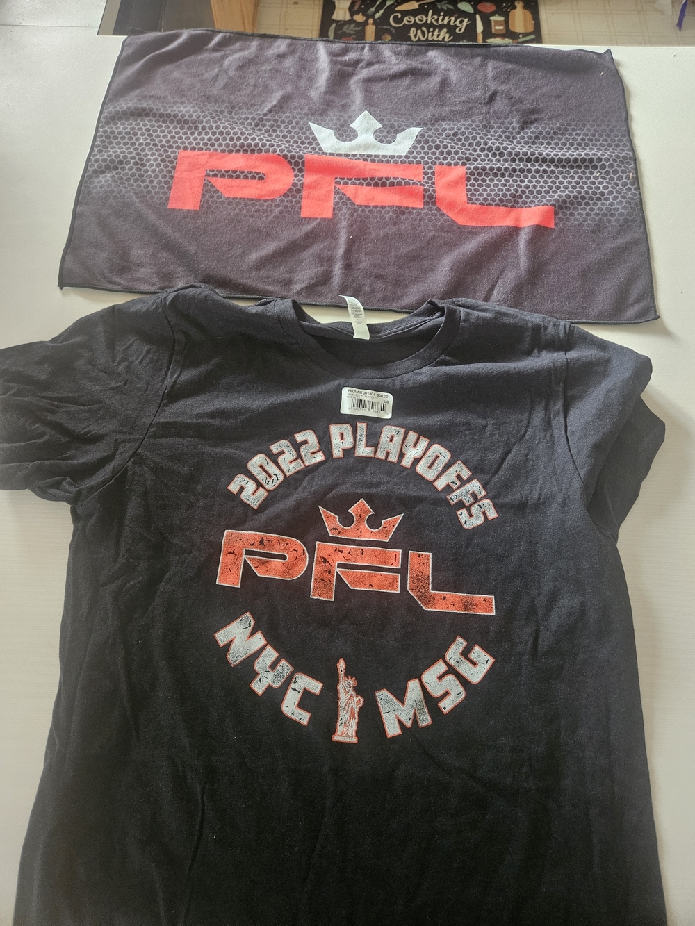 Bella Canvas Black Mens Tee with Red PFL Logo New Large